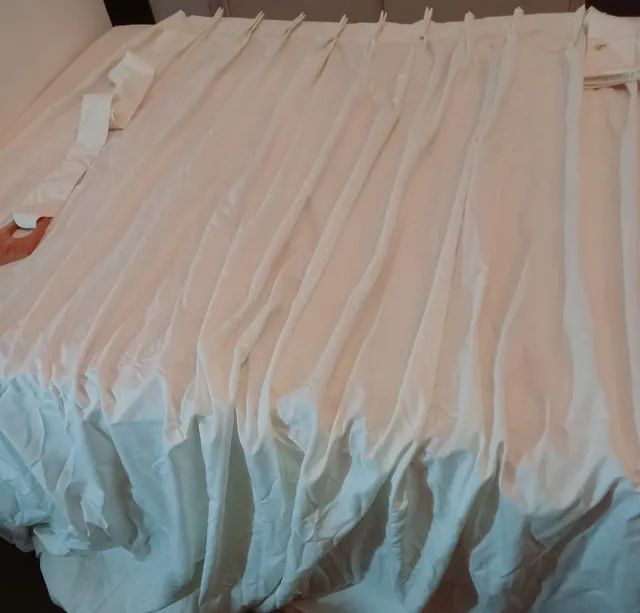 Cortina Gabardine  cor branco marfim usada em perfeito estado - Foto 2