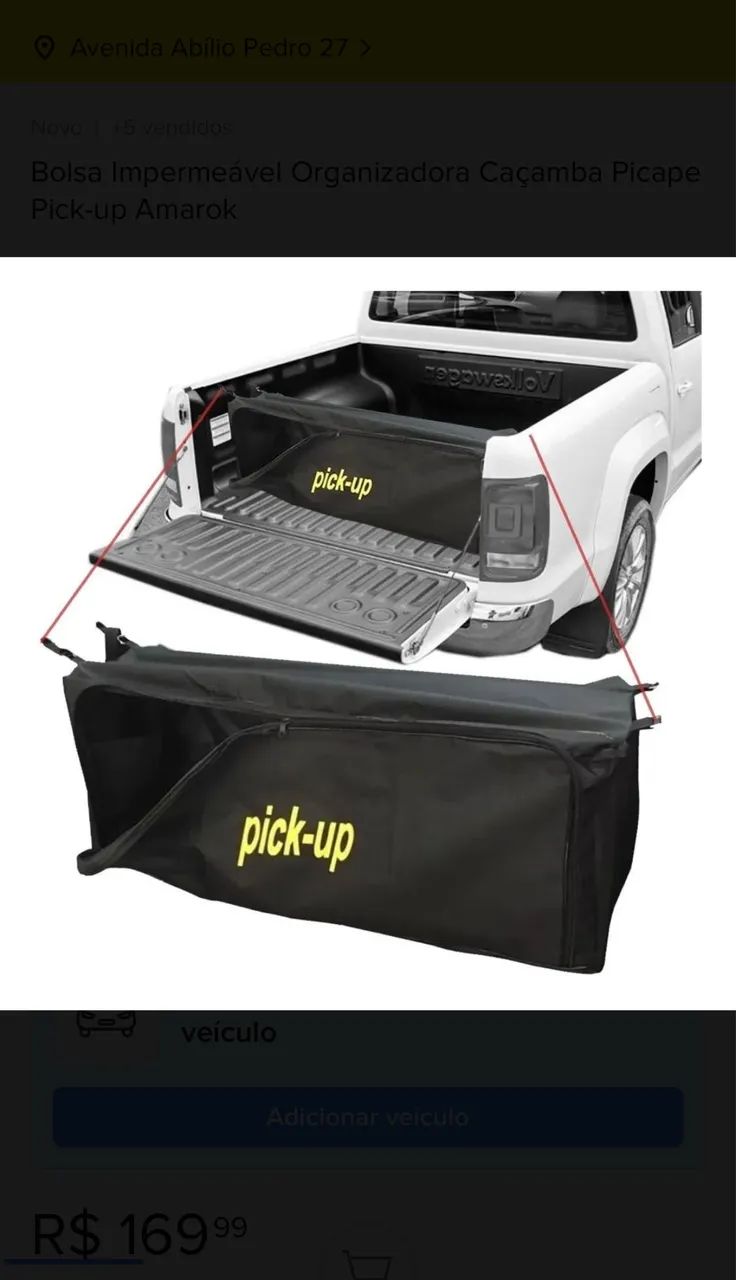 Bolsa / Mala impermeável para caçamba 