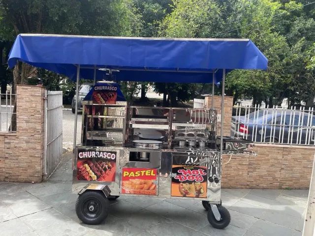 Carrinho de Lanche Usado em Ótimo Estado - Cachorro-Quente, Pastel e Churrasco!