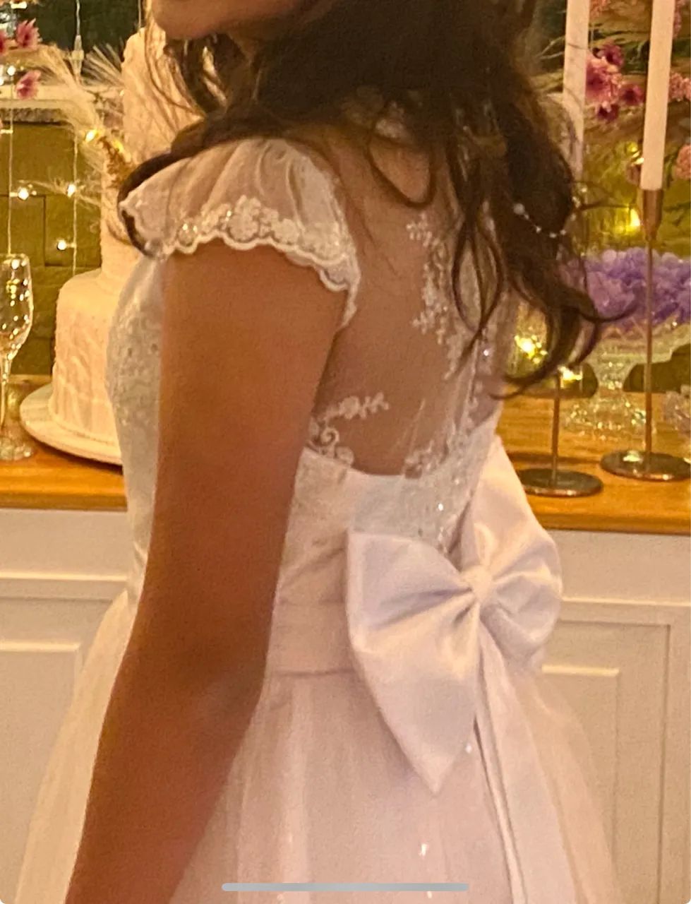 Vestido branco dama noiva catecismo crisma Roupas Bosque da