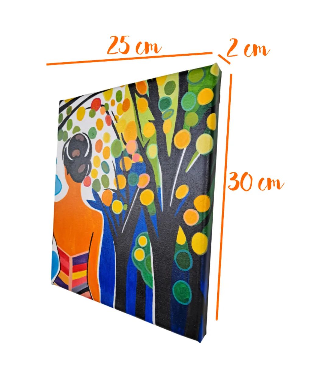 Mini Quadro de Garota Árvore Colorida - Foto 4