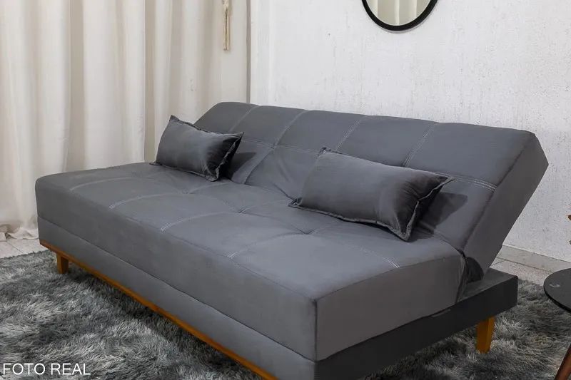 Sofá Cama Luiza Veludo Larg. 1.85m- Entrega Rápida - Foto 3
