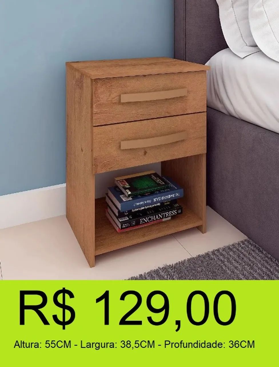 Mesa de cabeceira castanho moderna