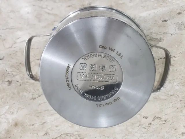Caçarola Funda Inox 16cm - 1,5L Allegra Tramontina 62654/160 (3 unidades) - Foto 3