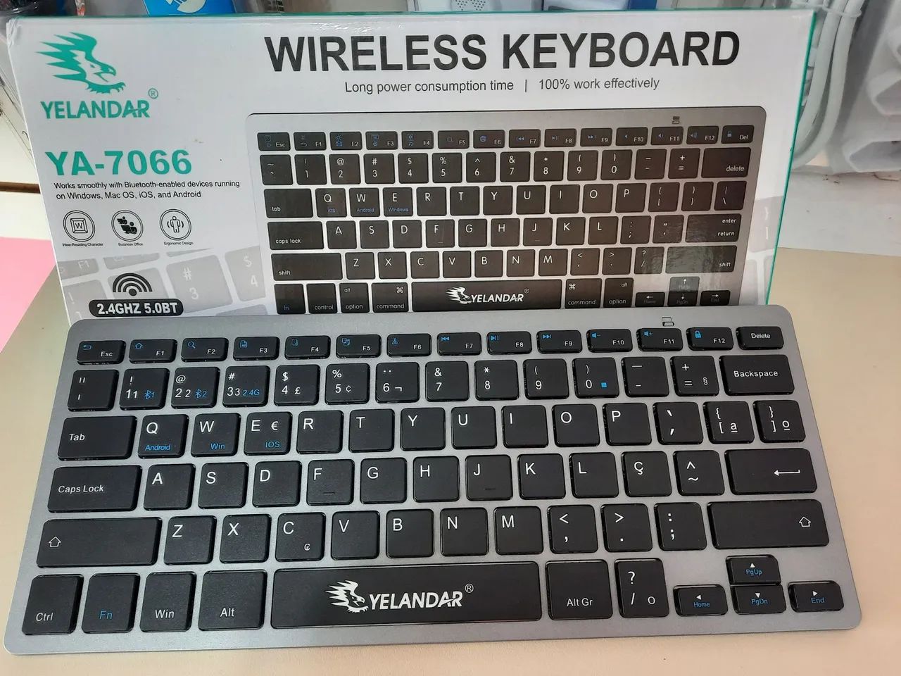 Teclado Sem Fio - Novo - Bluetooth - Compacto - Leve - Design Moderno - Foto 2