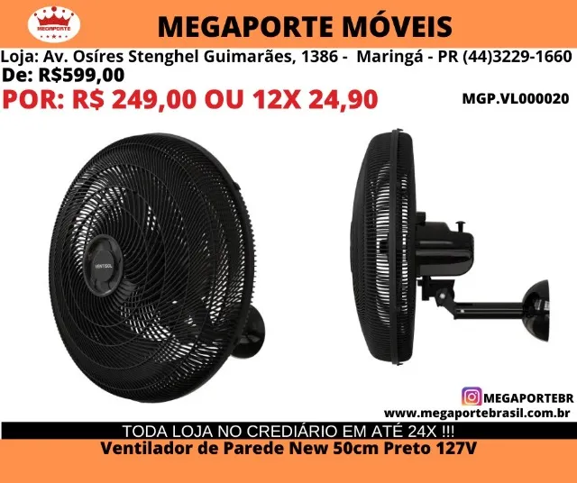 Ventilador de Parede New Premium 50cm 3 Pás