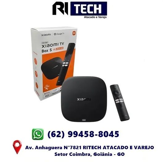 Mi Tv Box S Xiaomi 3rd Gen 4k Ultra Hd Bivolt 32gb Preto Padrão
