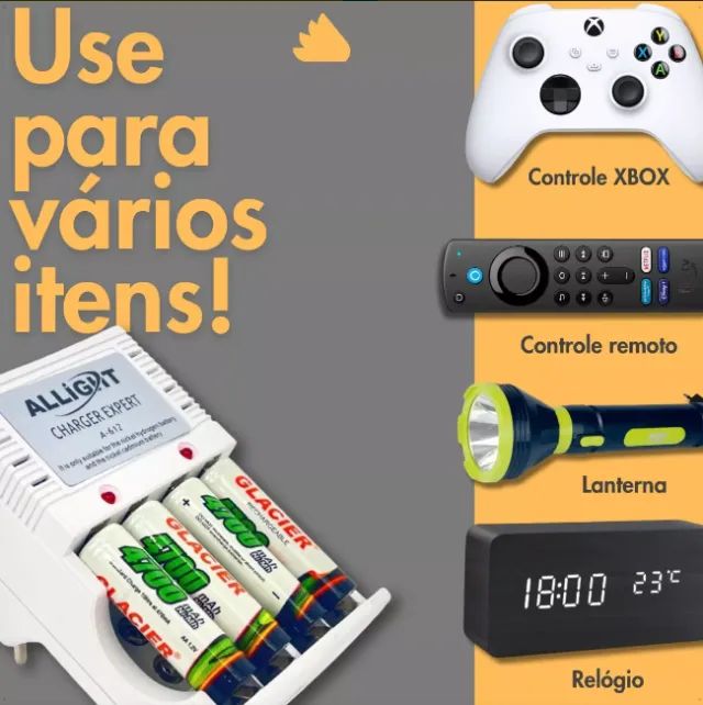 Pilha recarregável Cartela com 4 Normal e Palito - Foto 2