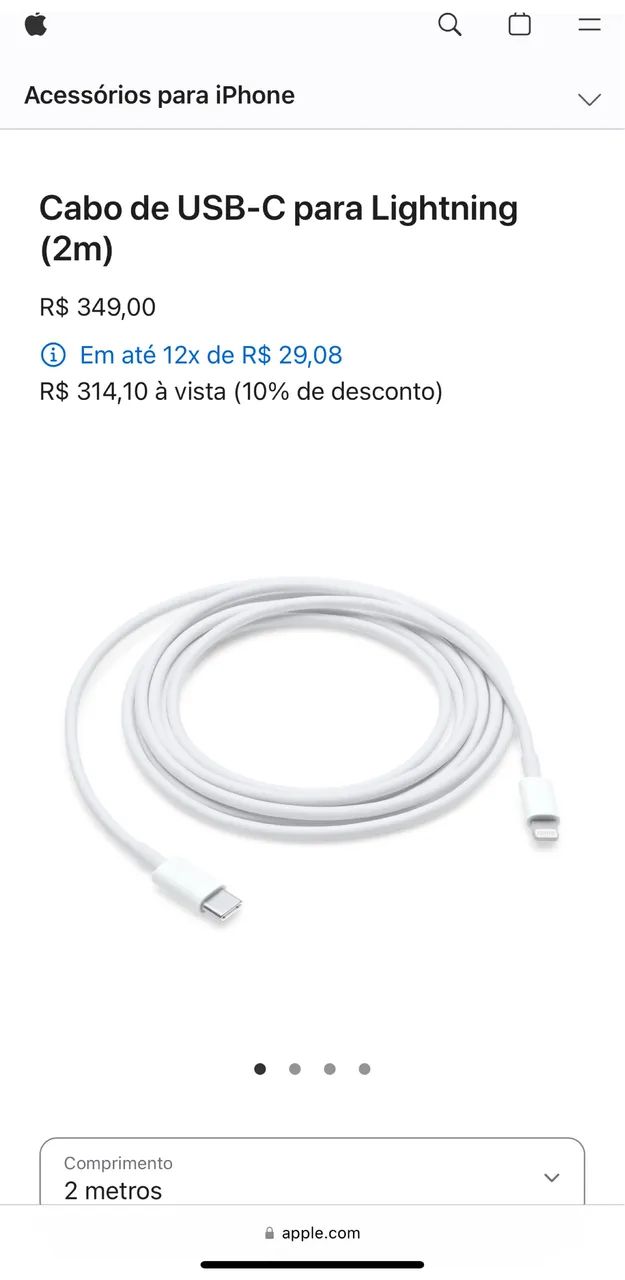 Cabo MacBook Usb-C p Usb-C 2m Novo Original Apple - Foto 6