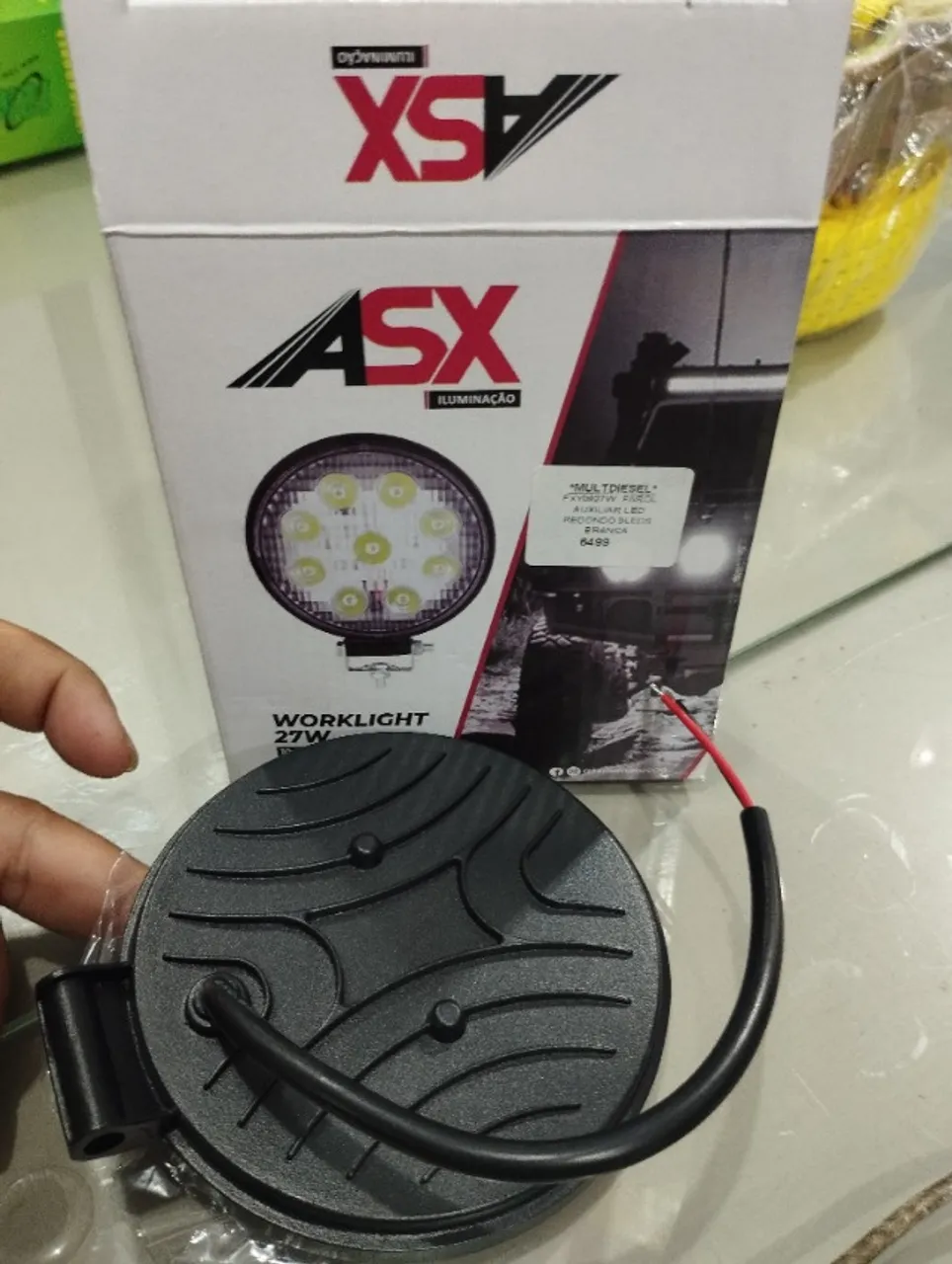 Farol auxiliar Led redondo branco