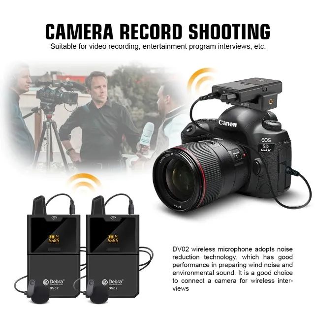 Microfone Lapela Sem Fio Duplo Uhf Debra Dv02 - Foto 6