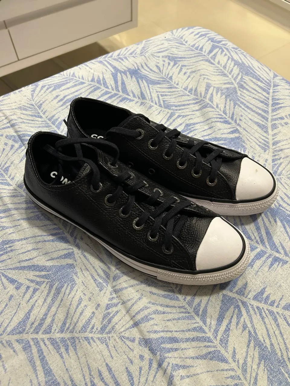 Chuck Taylor All Star Couro Preto - NOVO!