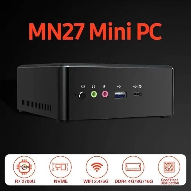 Mini PC Gamer Ryzen 7 + VEGA10 + 16GB DDR4 + NVME 512GB