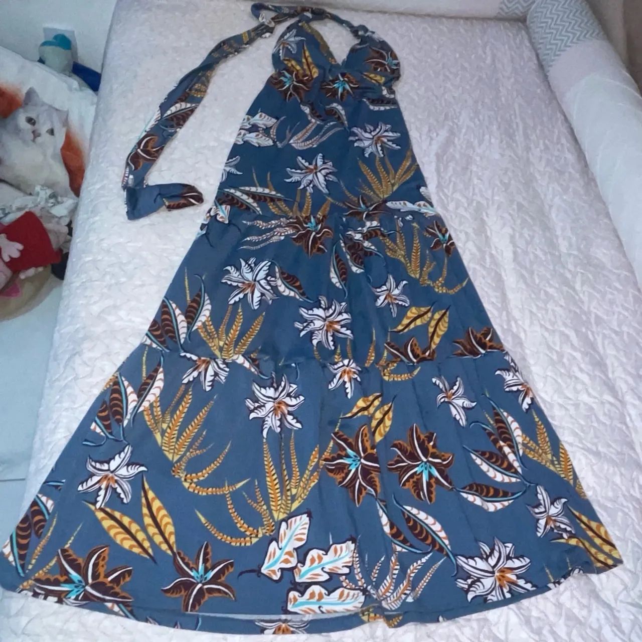 Vestido Longo Floral Azul - Foto 2