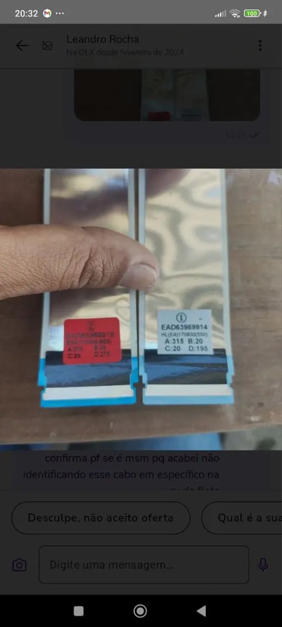 Cabo Flat Lvds LG Ead63969909 49uj6525 49uj6565 43uj6300 - Foto 2