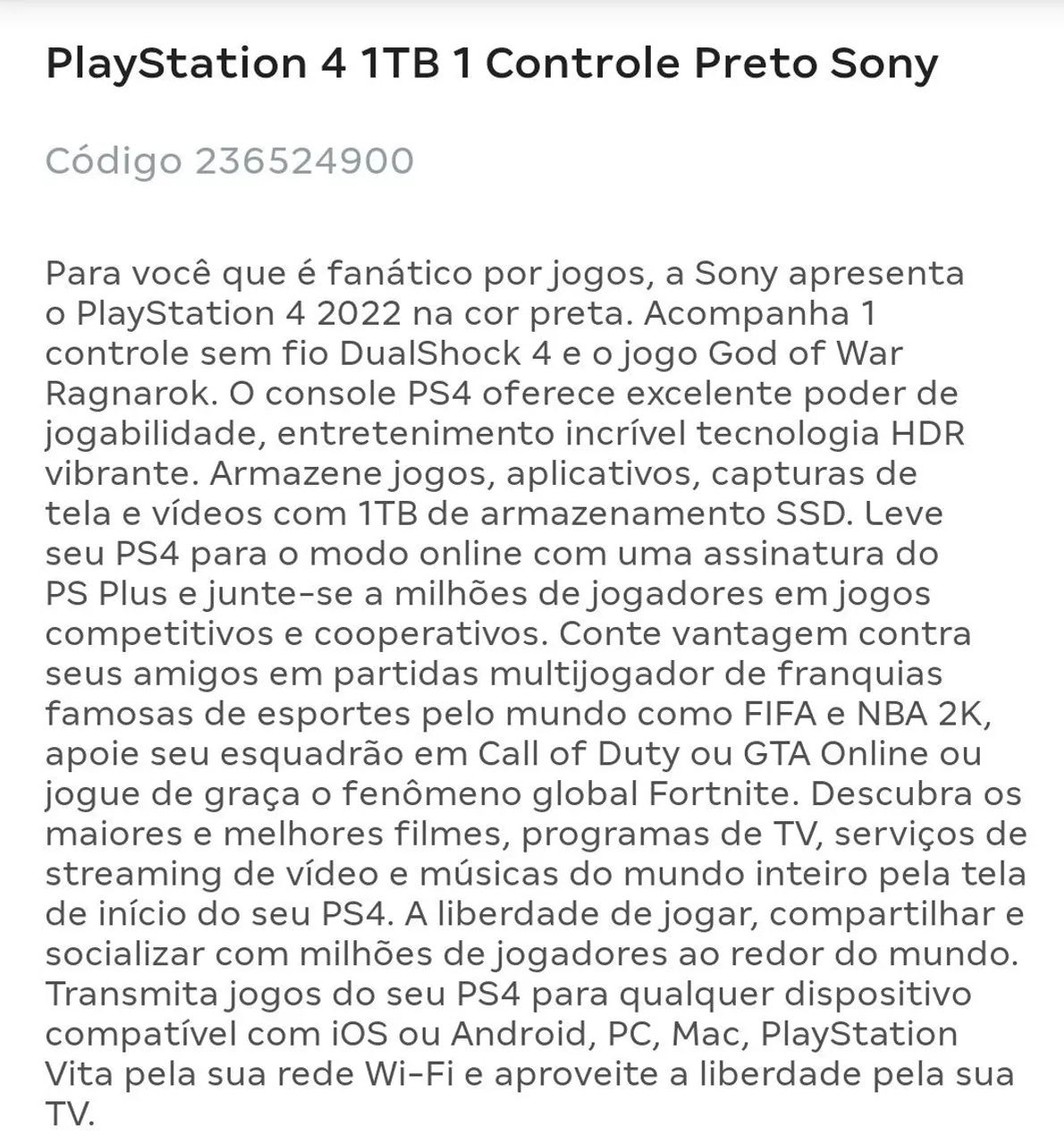 PS4 com God of War Ragnarok e Ghost of Tsushima - Foto 2