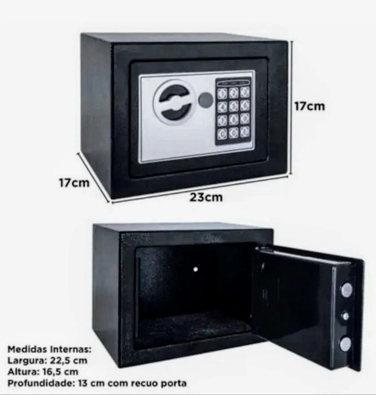 Cofre Digital Eletrônico Com Senha e Chave - produto Novo  - Foto 3