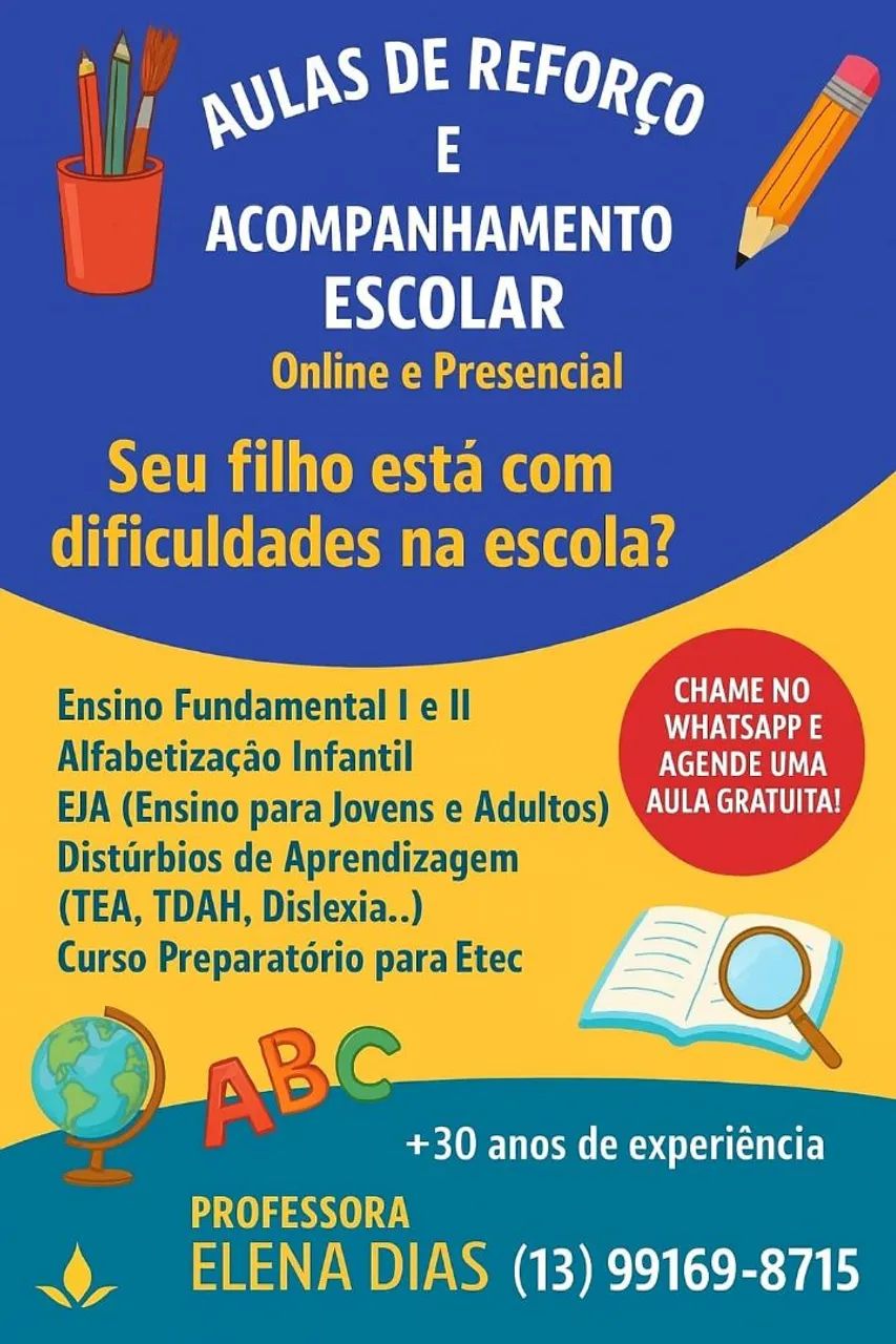 Aulas de Reforço Escolar 