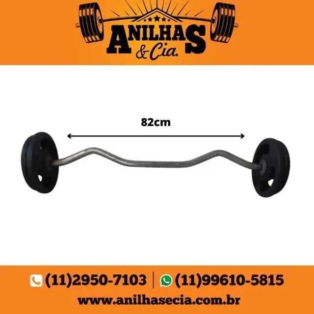 Barra Montada Anilha Pintada W 16Kg - Foto 2