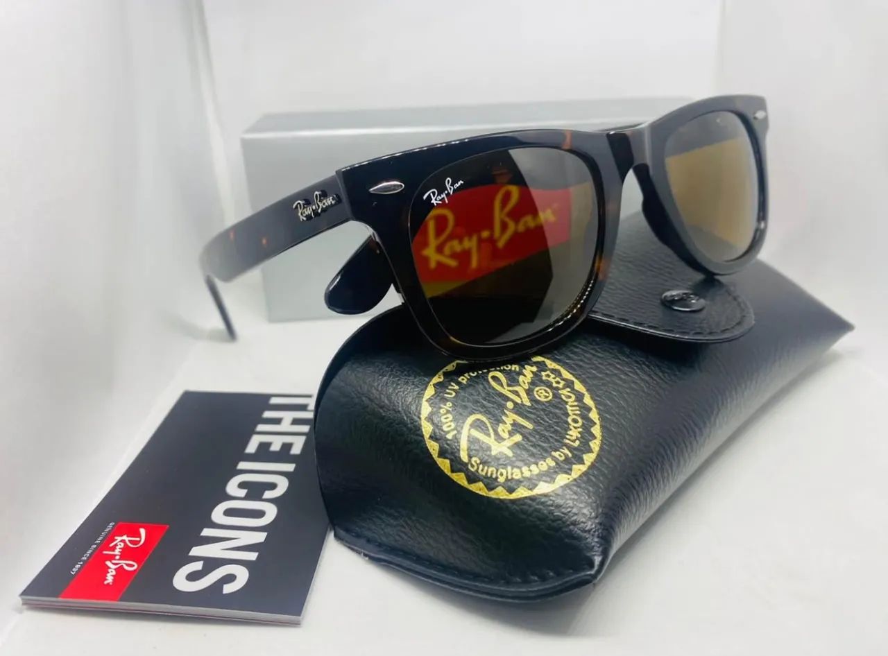  Ray Ban clássico wayfarer (Marrom)