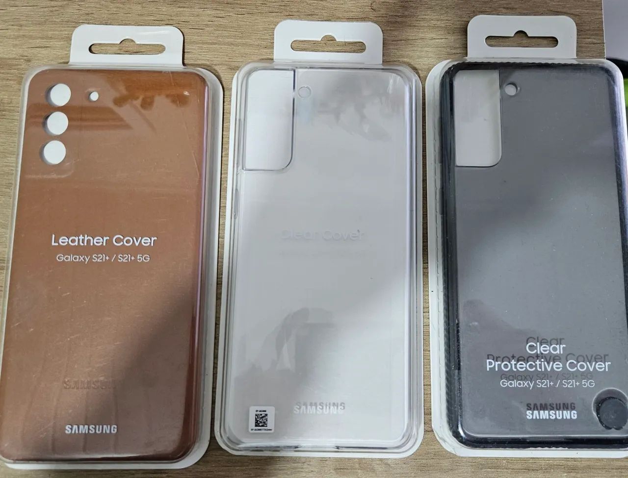 3 Capas Original Samsung Galaxy S21+/S21+ 5G - Leather, Clear e Protective