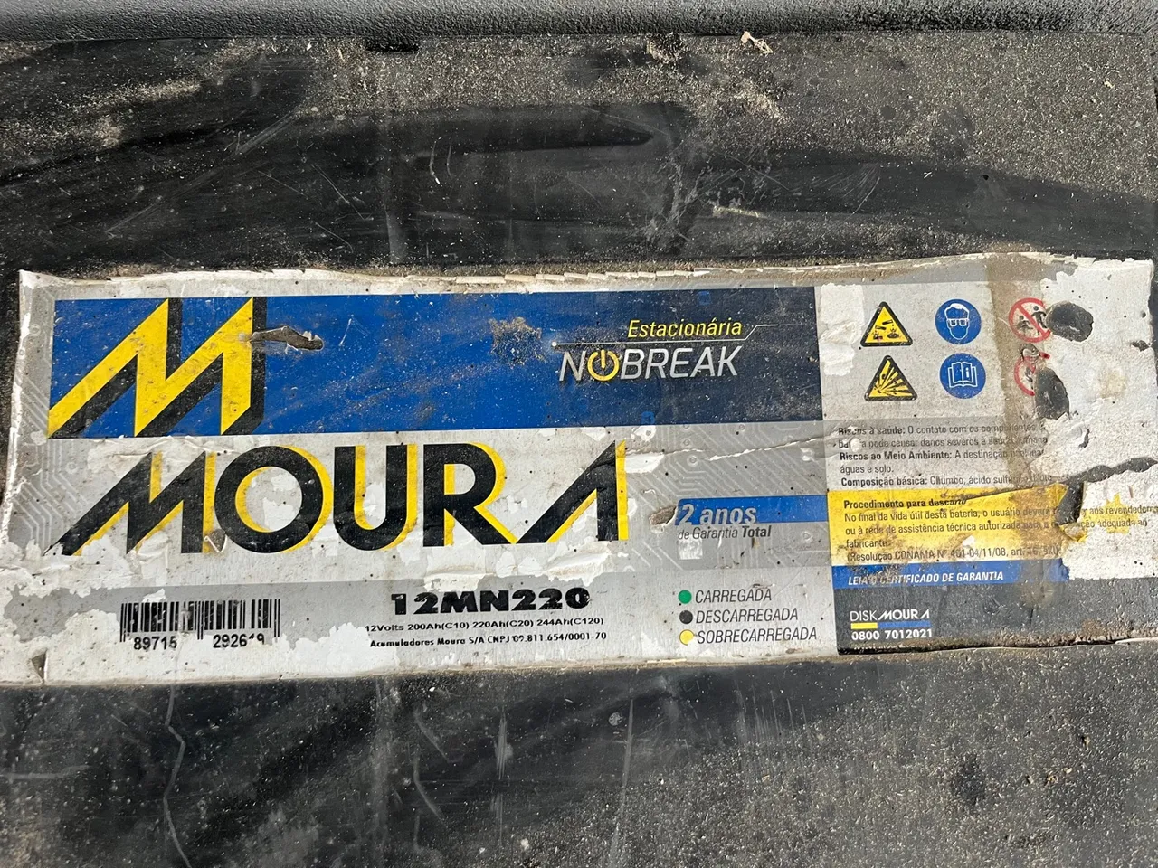 Transformar 48 volts/220 volts 8 Bateria Estacionária Nobreak Moura 12MN220