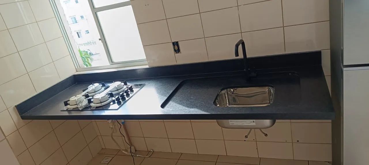 Pias de mármore e granito balcão bancada escada peitoril nichos - Foto 3