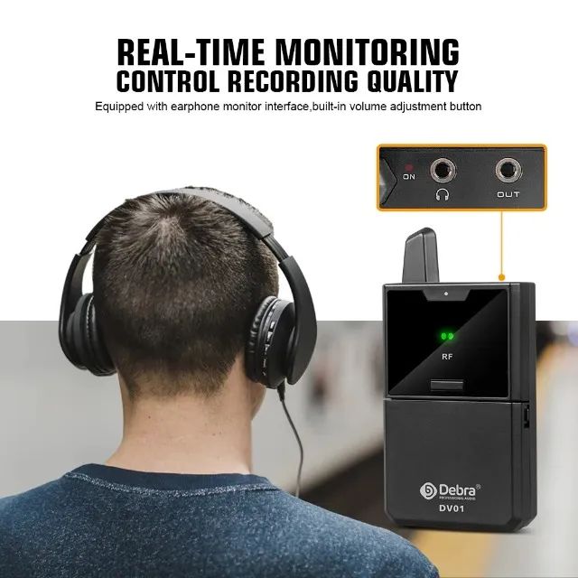 Microfone Lapela Sem Fio Duplo Uhf Debra Dv02 - Foto 5