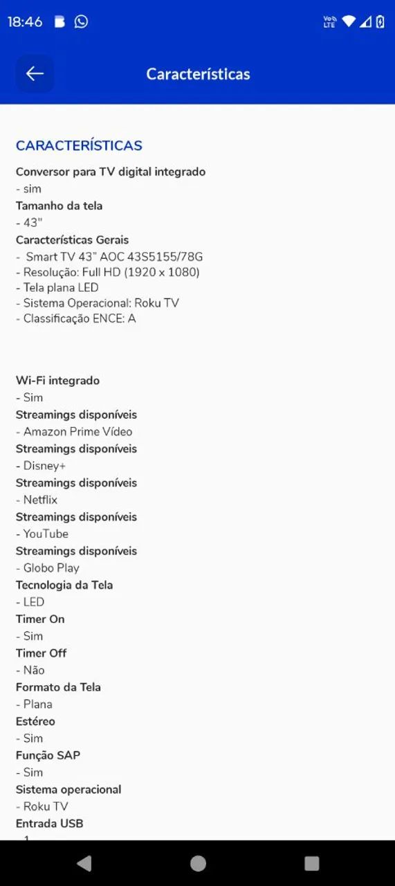 Tv nova 43 polegadas, 2 meses de comprada, nota fiscal e tudo certinho  - Foto 5