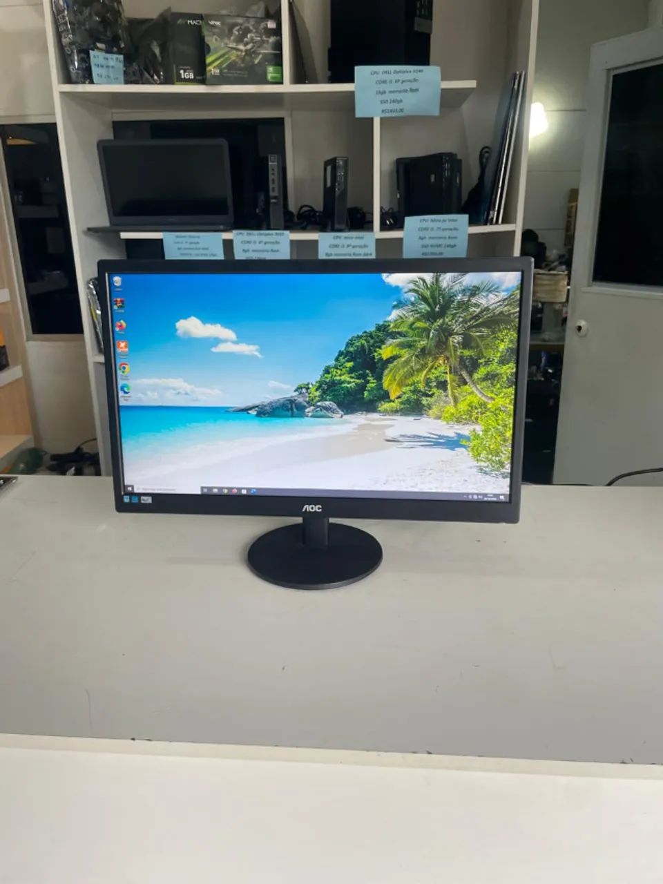 monitor 22 polegadas AOC vga resolução 1900x1080 full hd  perfeito com garantia e nf