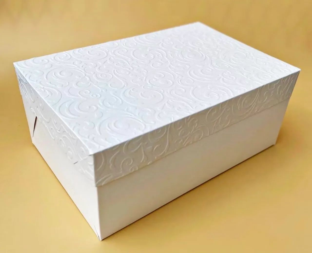 Caixas de presente alto relevo branca 24x16x10cm