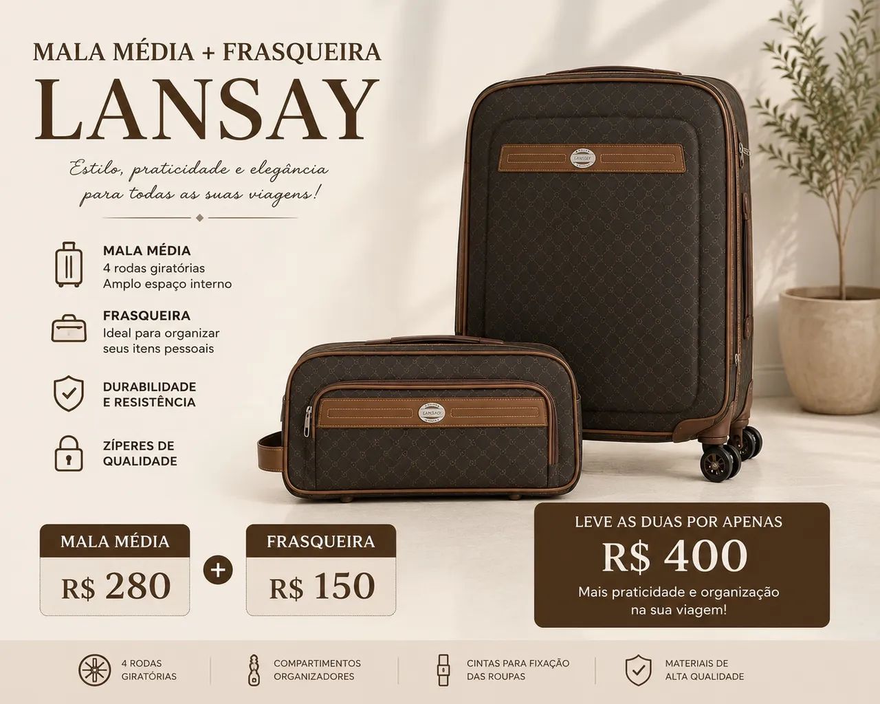 Lindo conjunto de malas Lansay