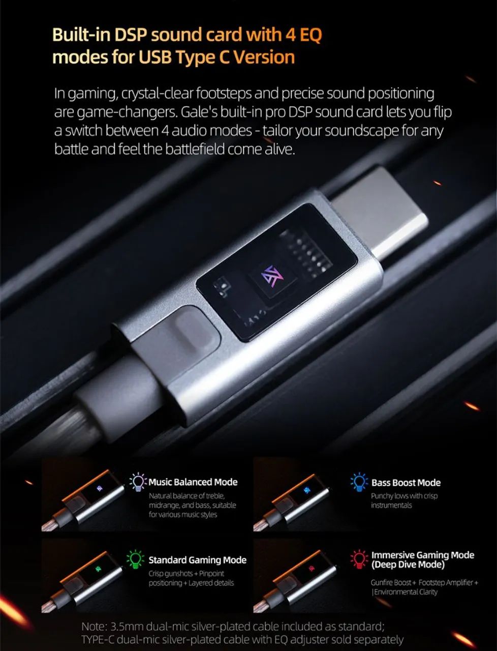 Fone gamer Kz Gale tipo C branco  - Foto 3