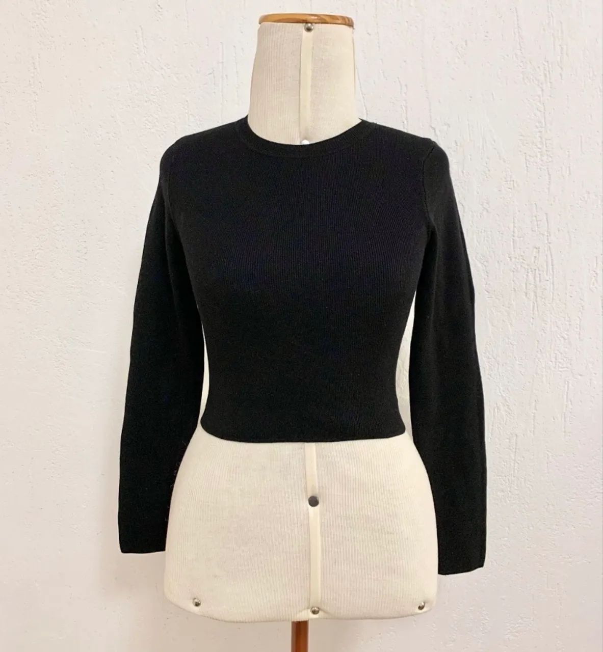 Cropped da Zara em tricot preto  - Foto 3