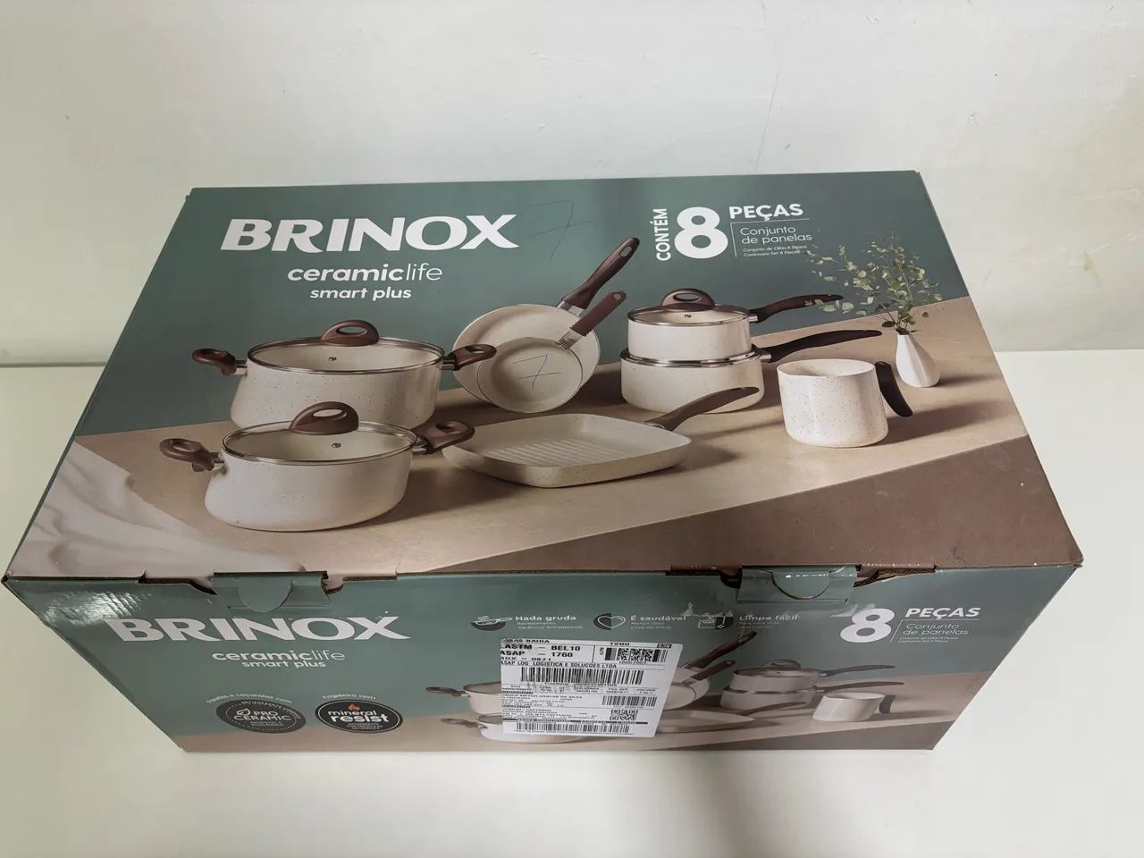 Jogo de Panelas Ceramic Life Smart Plus 8 Peças da Brinox