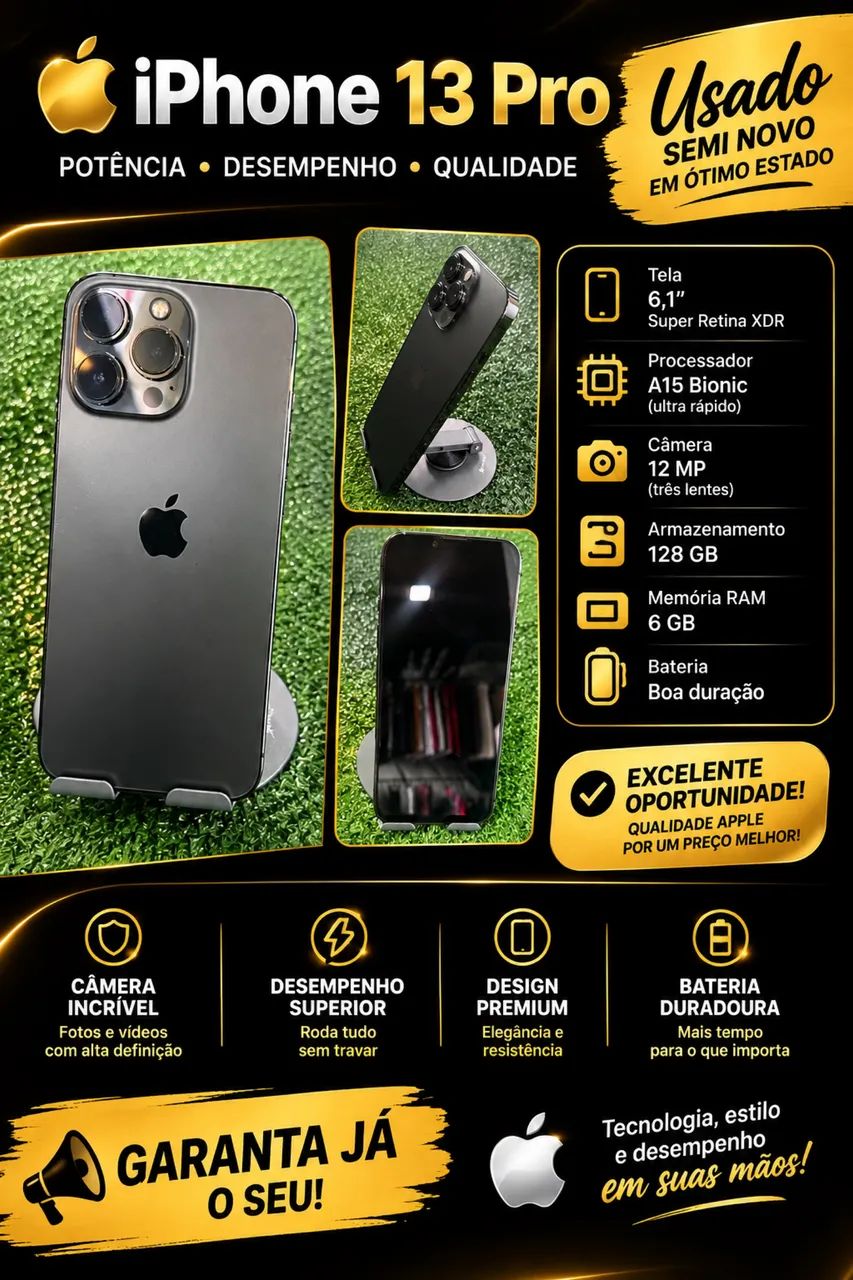 iPhone 13 Pro 128gb - usado em ótimo estado