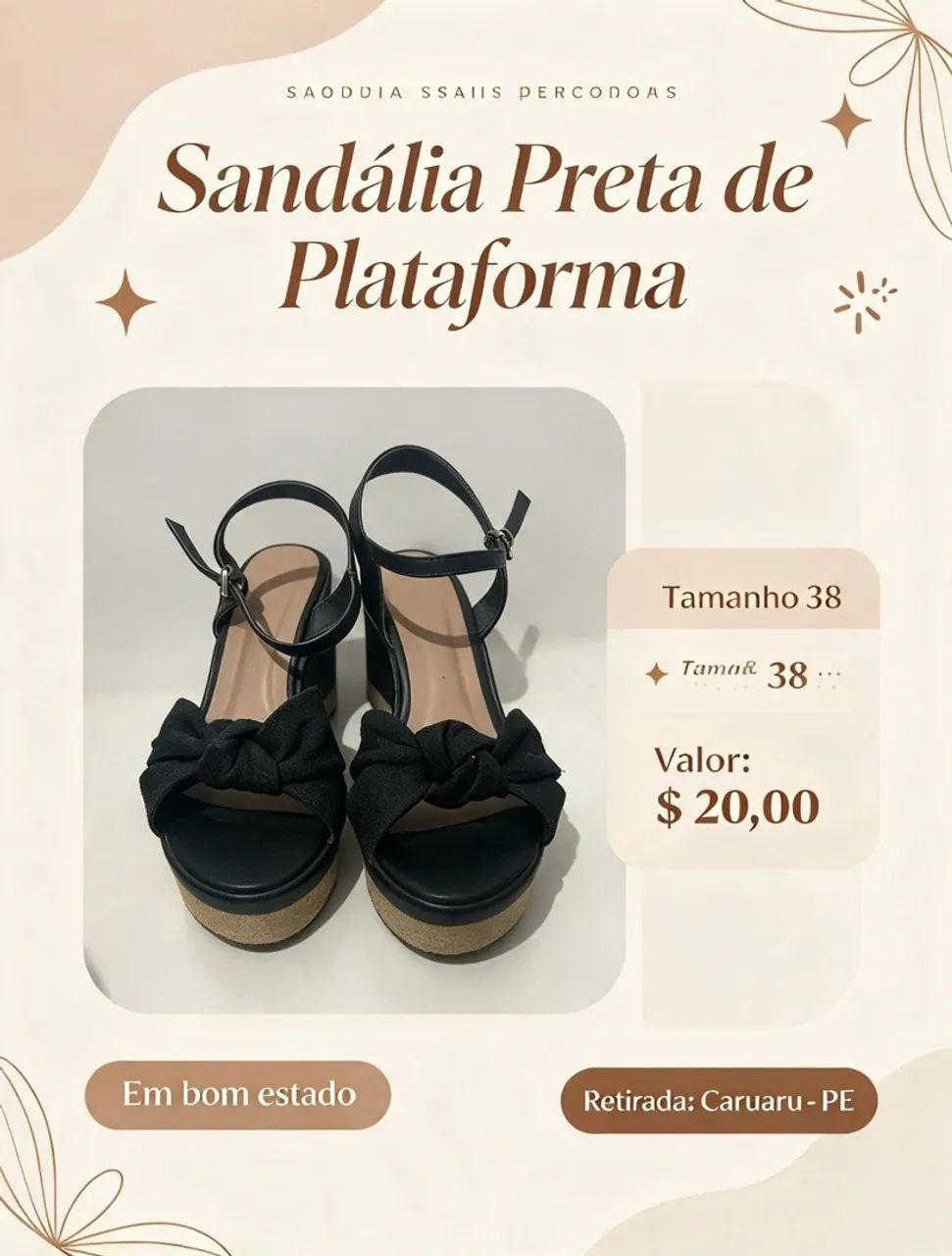 sandália preta 