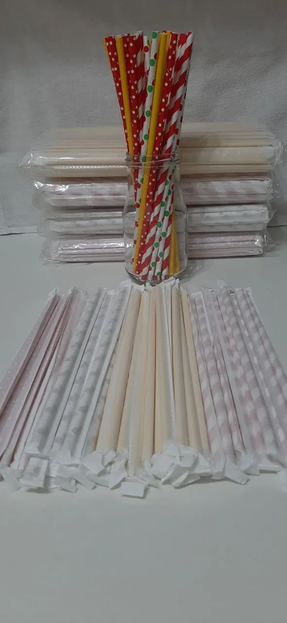 Canudos de papel biodegradável 