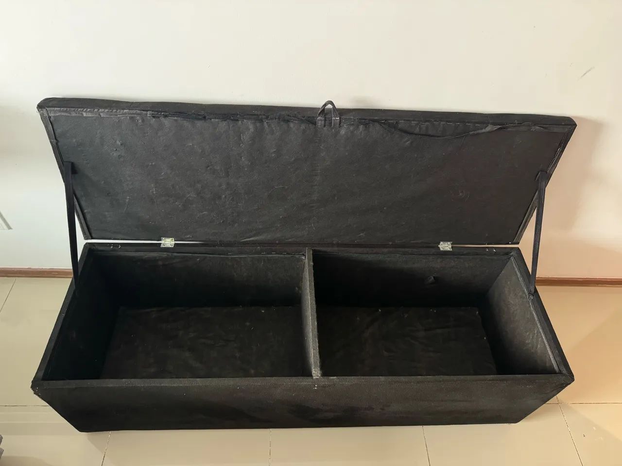 Recamier puff baú, suede preto, usado. - Foto 4