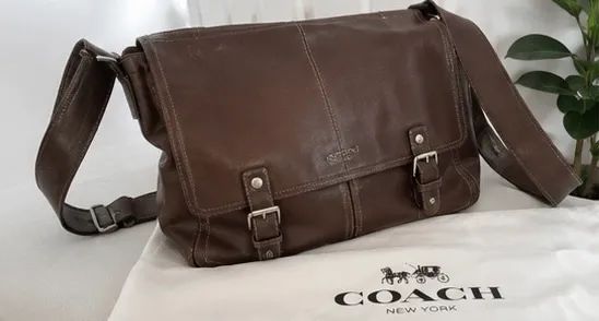 Bolsa Coach Original em Couro Marrom