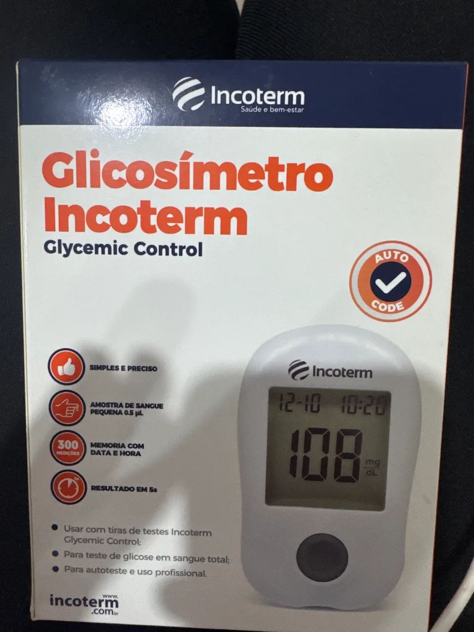 GLICOSIMETRO NUNCA USADO NA CAIXA