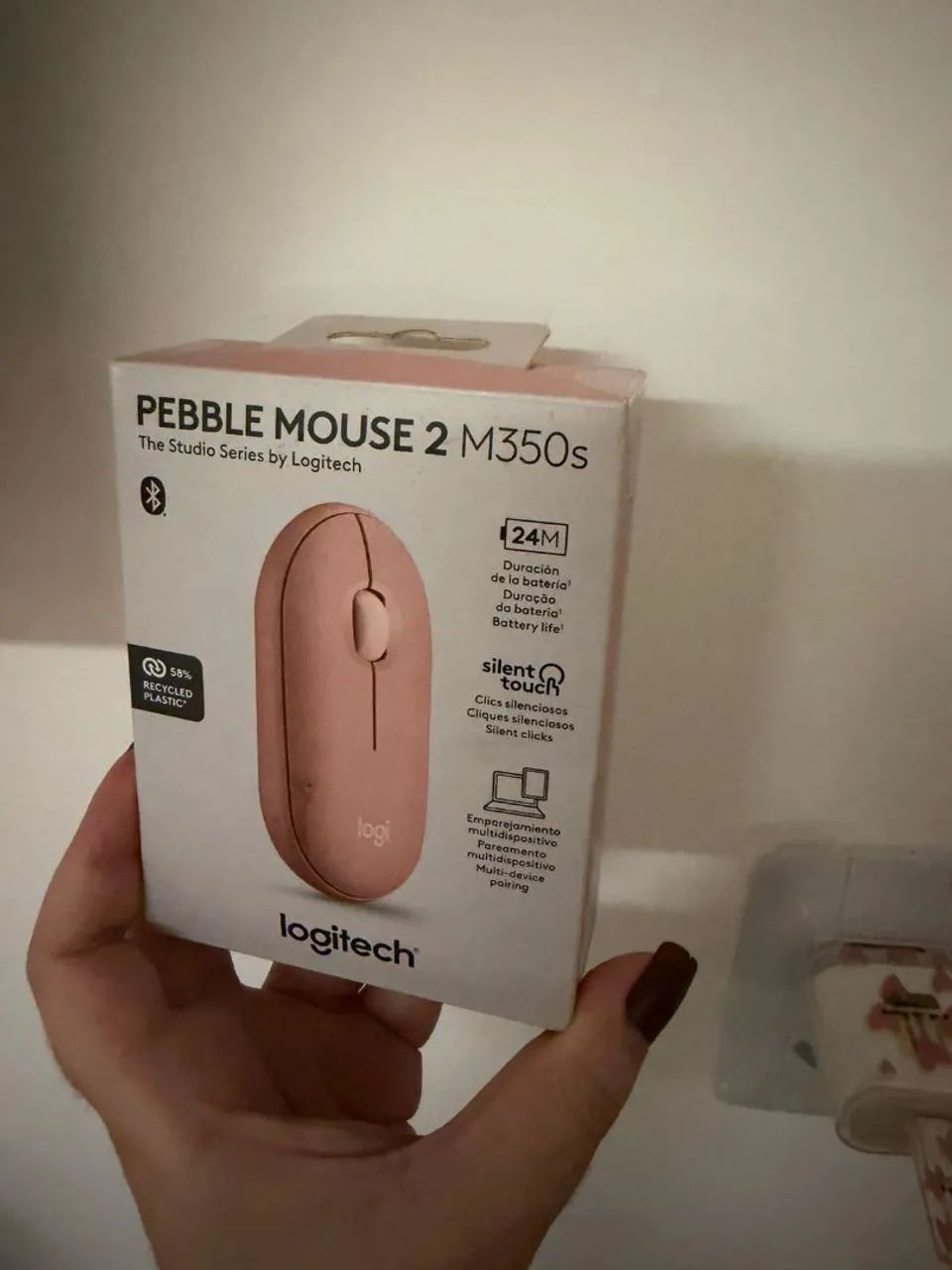 Mouse Logitech peeble 2 m350s rosa