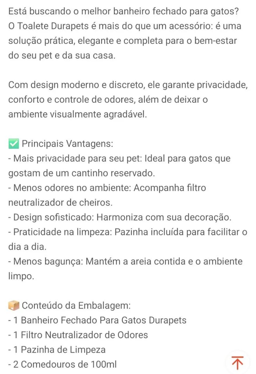 Caixa Areia Fechada Banheiro Toalete Sanitário Gato Antiodor Durapets - Foto 2