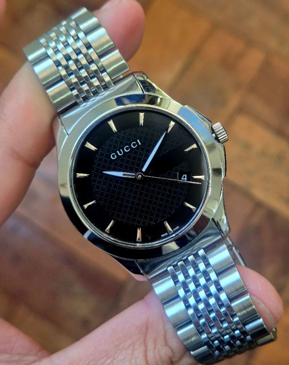 Relógio Gucci swiss 126.4 original aço inox full set com caixa e certificado - Foto 2