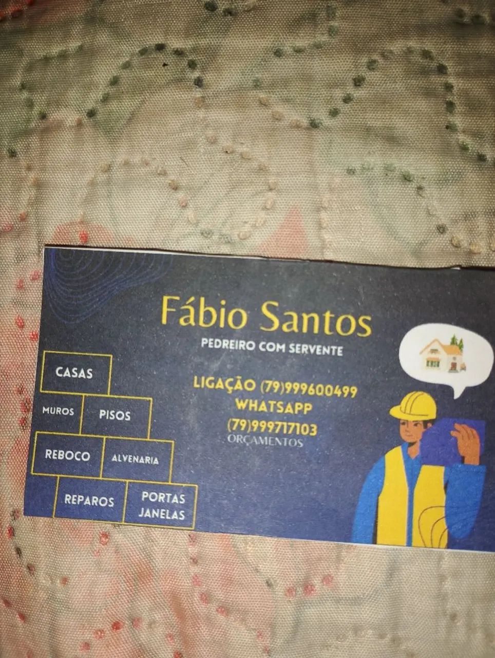 Pedreiro disponível nós finais de semana 