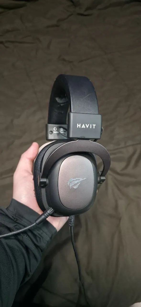Headset Havit H2002D preto com microfone <br>? R$70,00