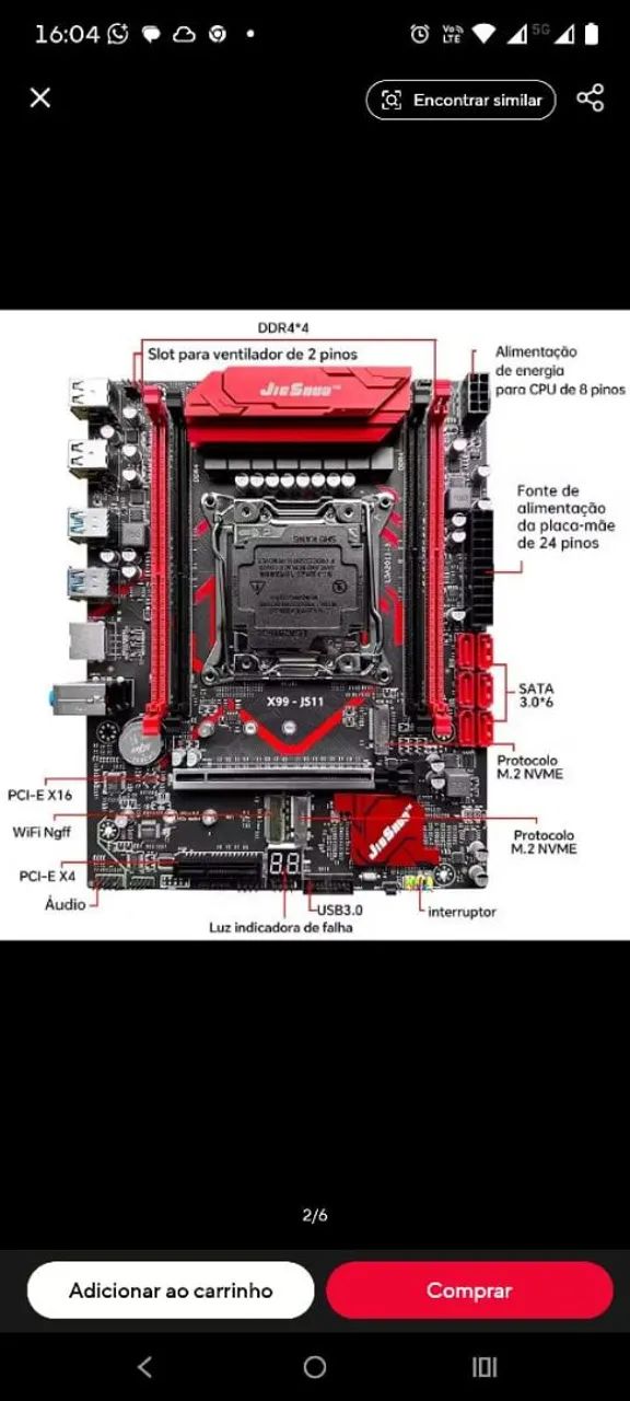 Kit placa mãe JS + Processador XEON 2682 V4 - Foto 2