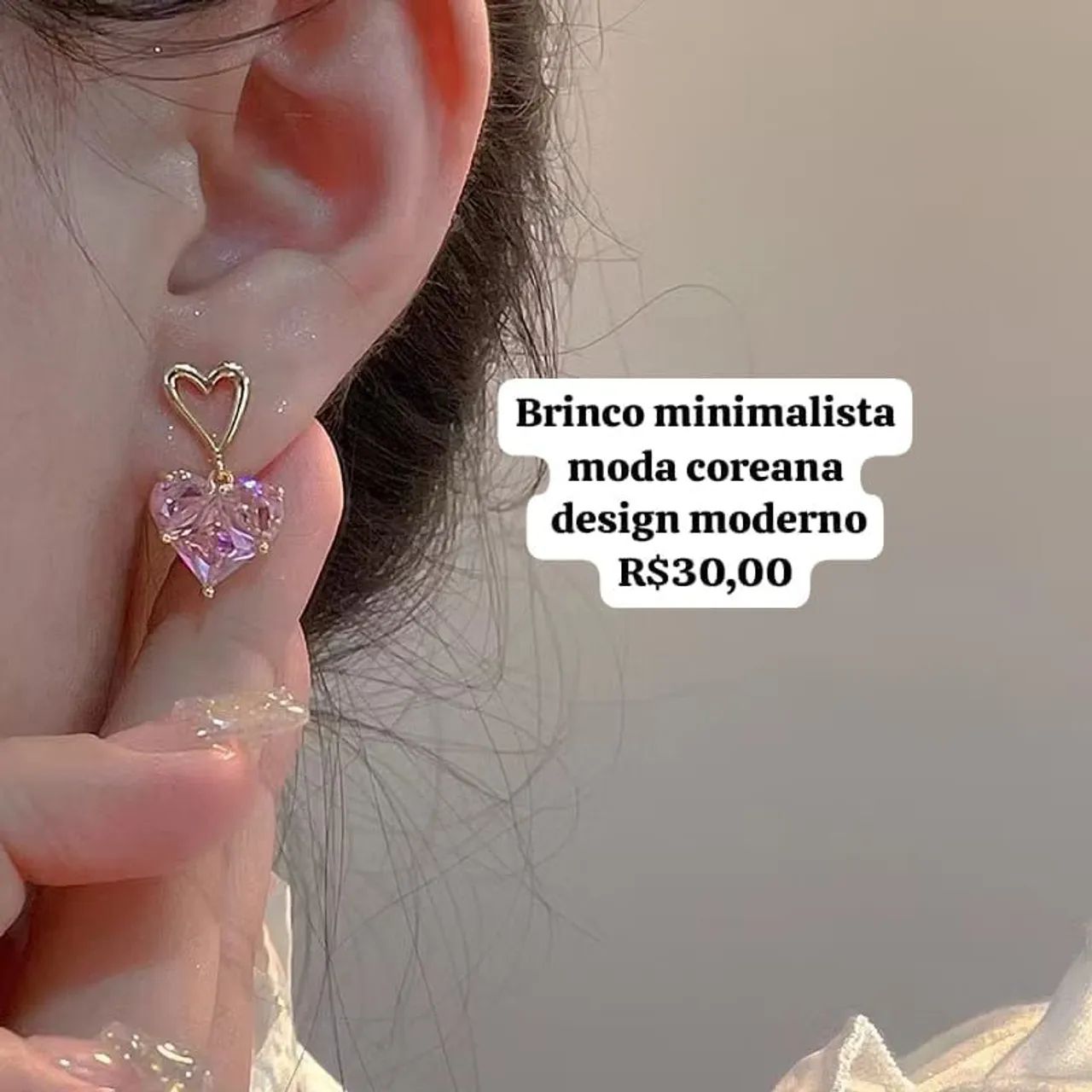 Brinco minimalista moda coreana  - Foto 2