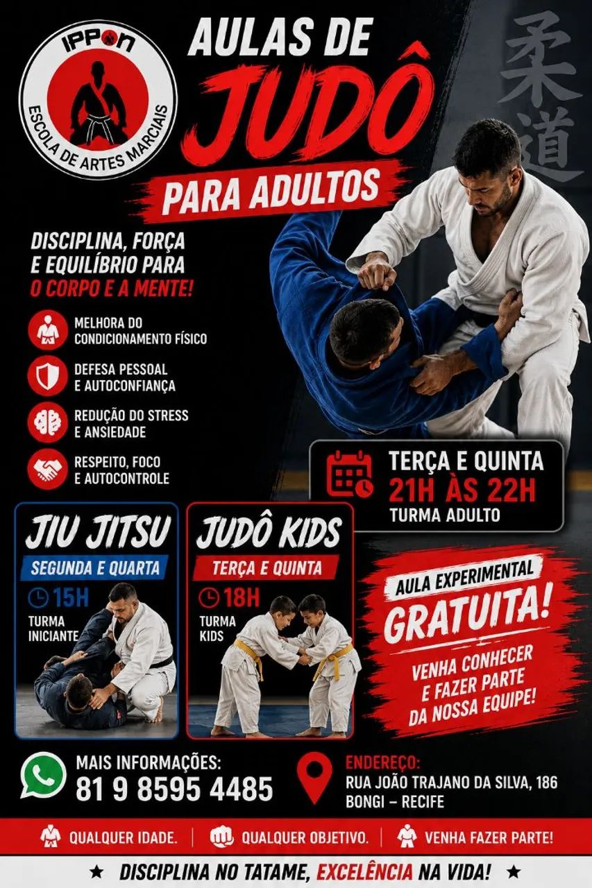 Aulas de judô e jiu jitsu 