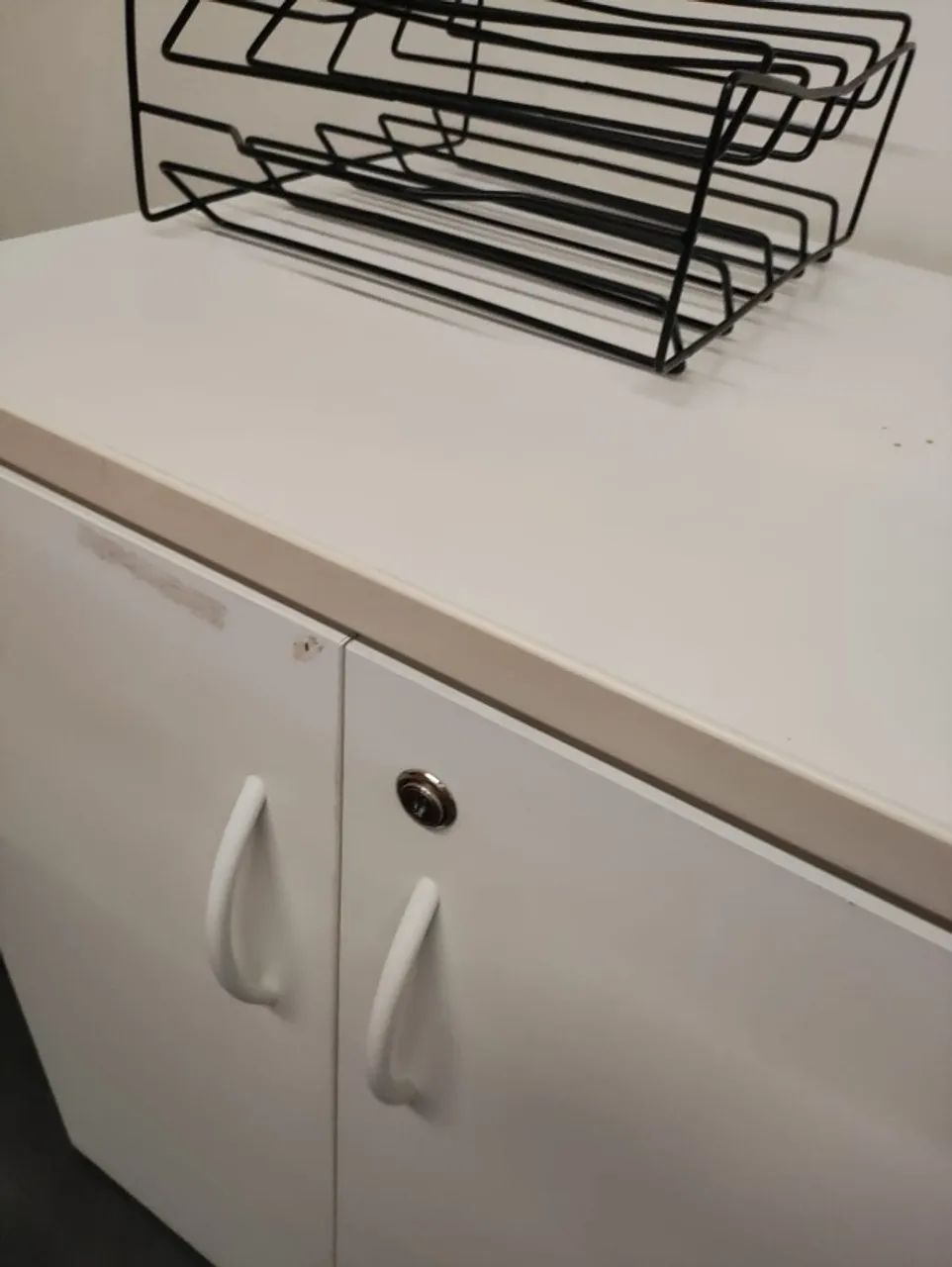 Armário Buffet Baixo Retangular Branco - Foto 4